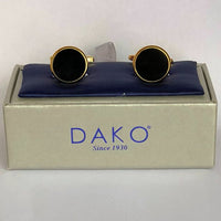 Manschettknapp - svart onyx med guldkant - dako1930.se