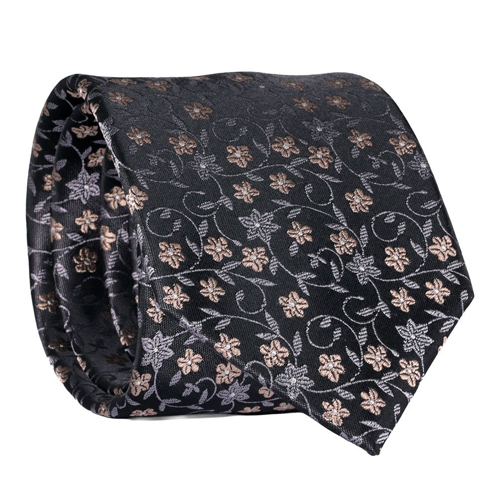 Sidenslips, mönstrad svart