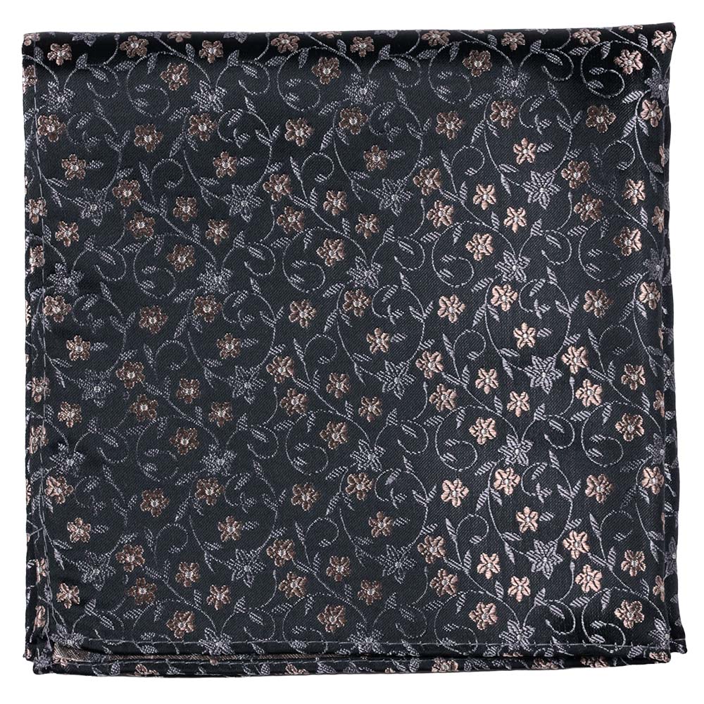 Sidennäsduk, mönstrad svart