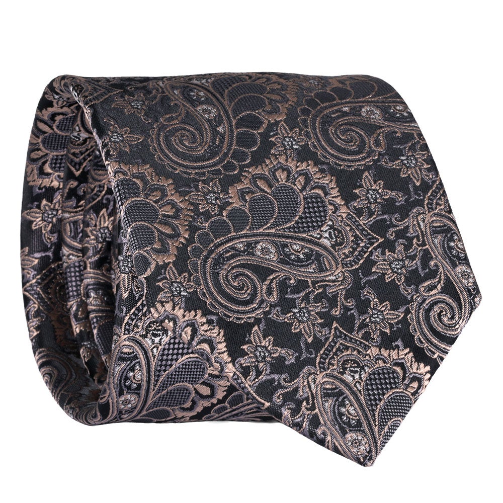 Sidenslips, mönstrad svart