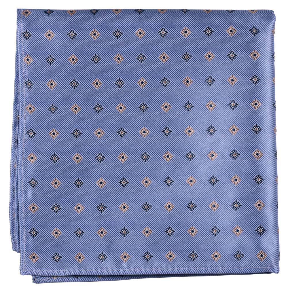Sidennäsduk, mönstrad jeansblå