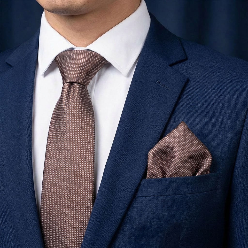 Sidenslips och näsduk 9300 brun