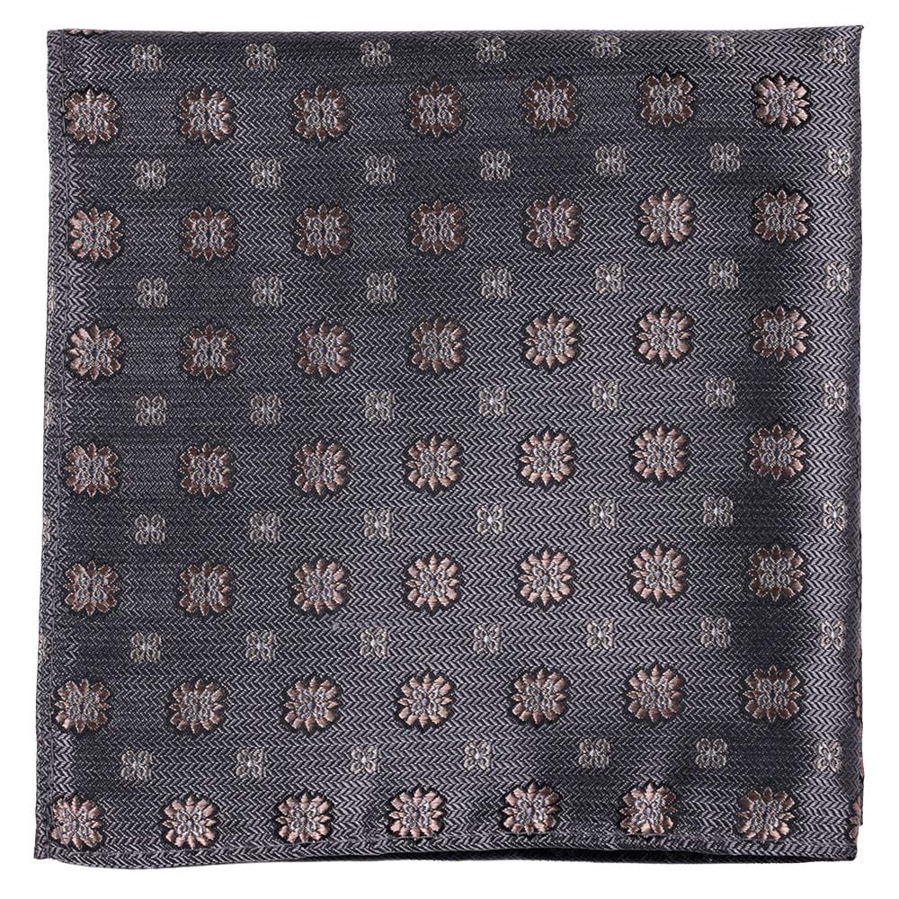 Sidennäsduk, mönstrad grå