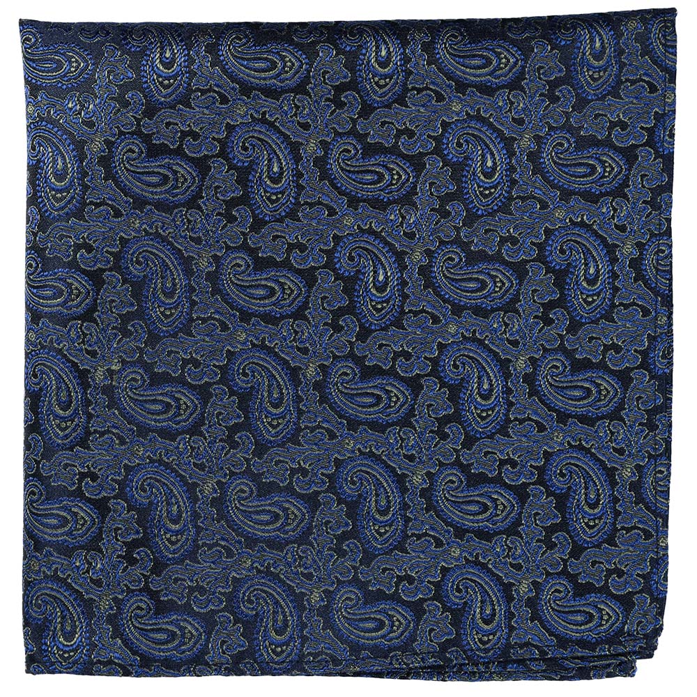 Sidennäsduk, mönstrad 005 marin/grön