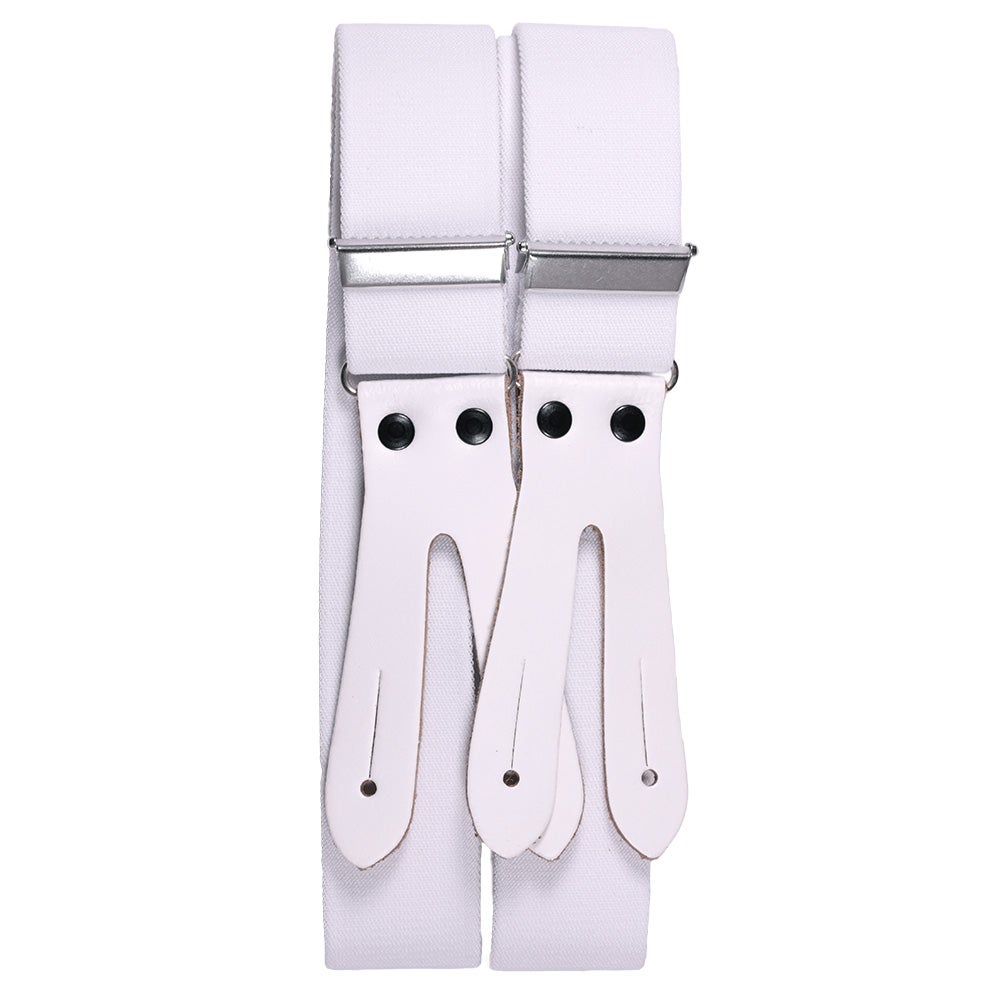 Hängsle med läderstropp vit