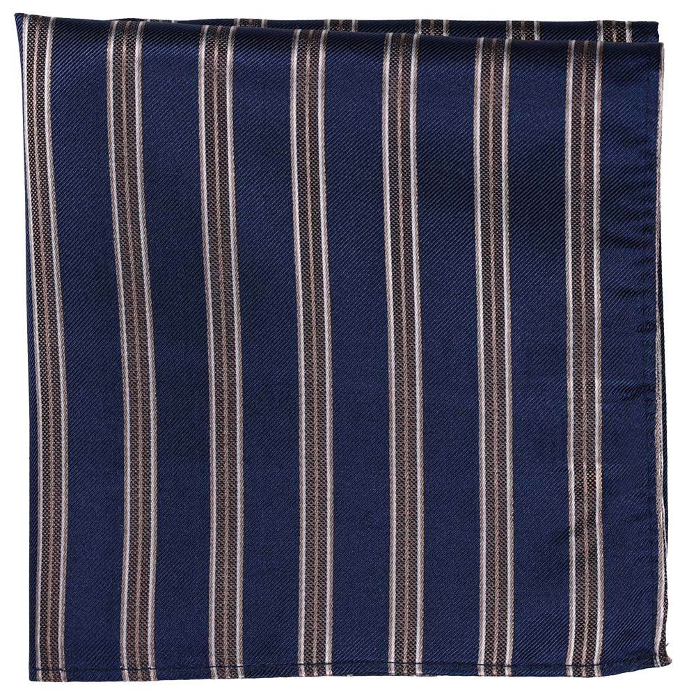 Sidennäsduk, mönstrad 002 marin/beige