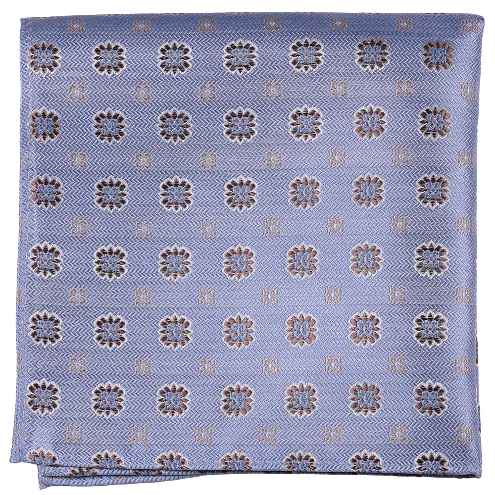 Sidennäsduk, mönstrad jeansblå