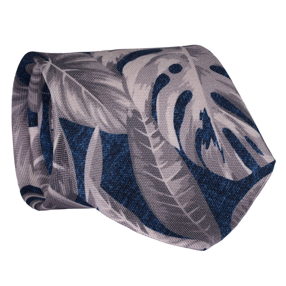 Sidenslips, mönstrad 040 marin