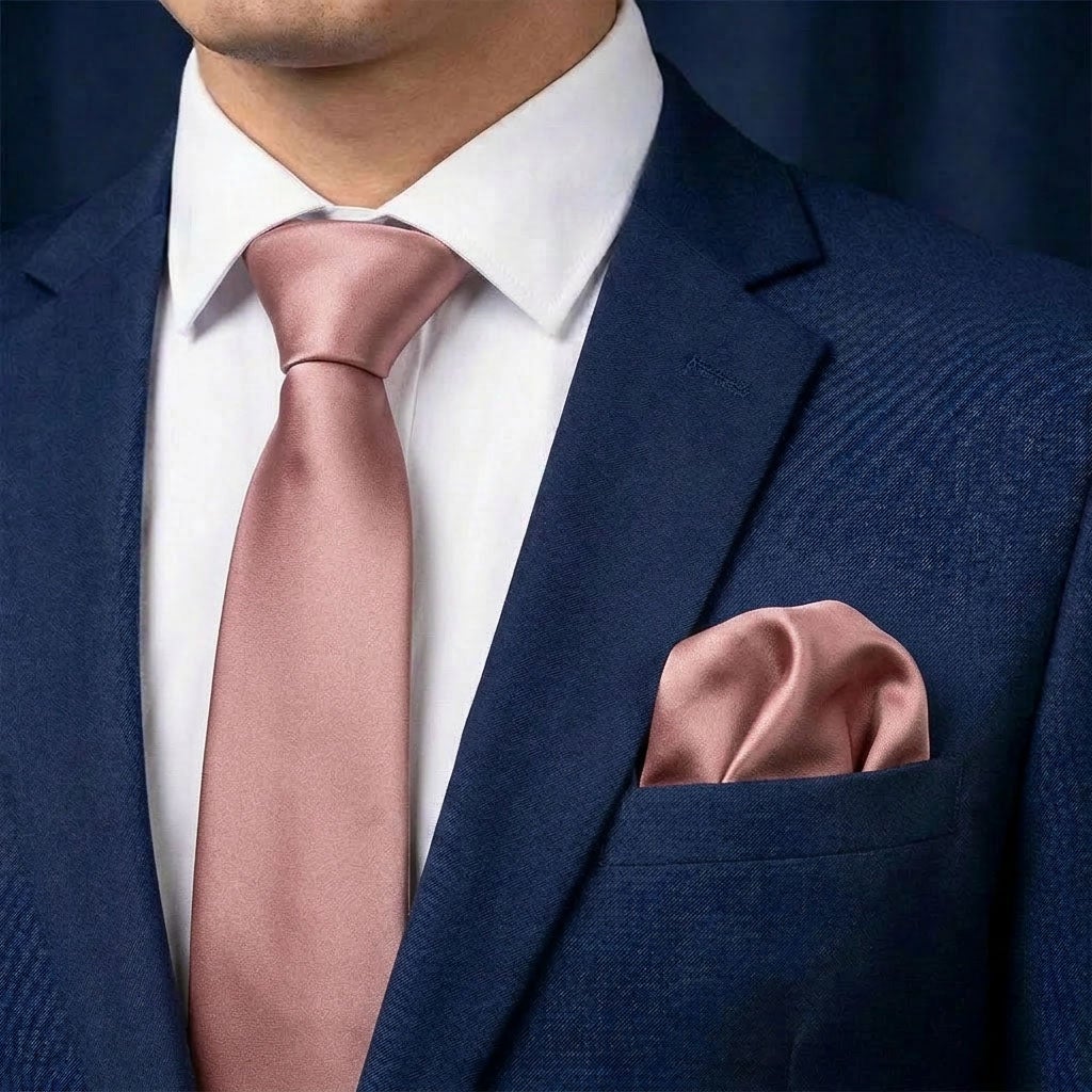 Slips och näsduk, gammelrosa