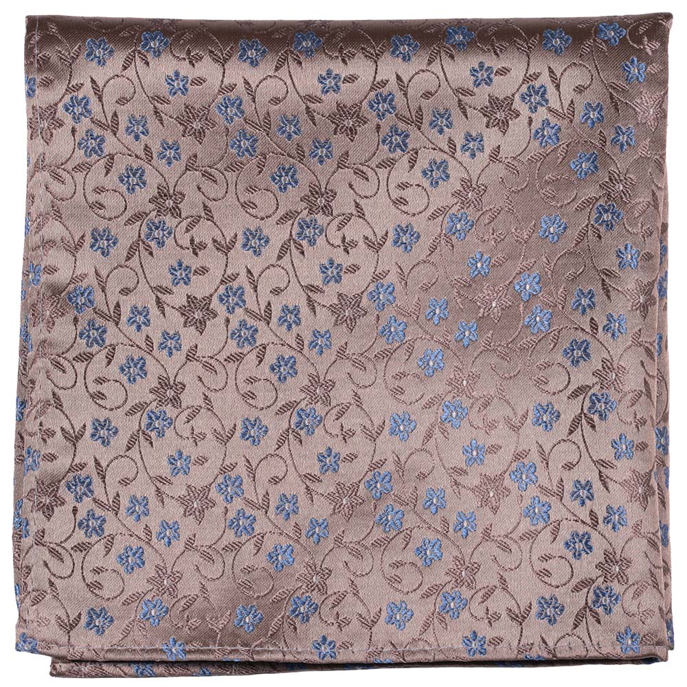 Sidennäsduk, mönstrad beige