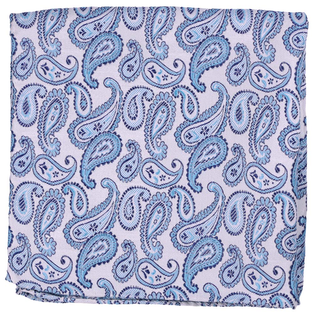 Sidennäsduk, mönstrad 039 blå