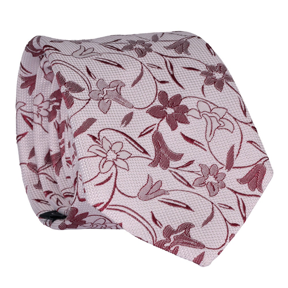 Sidenslips, mönstrad 019 vit/röd