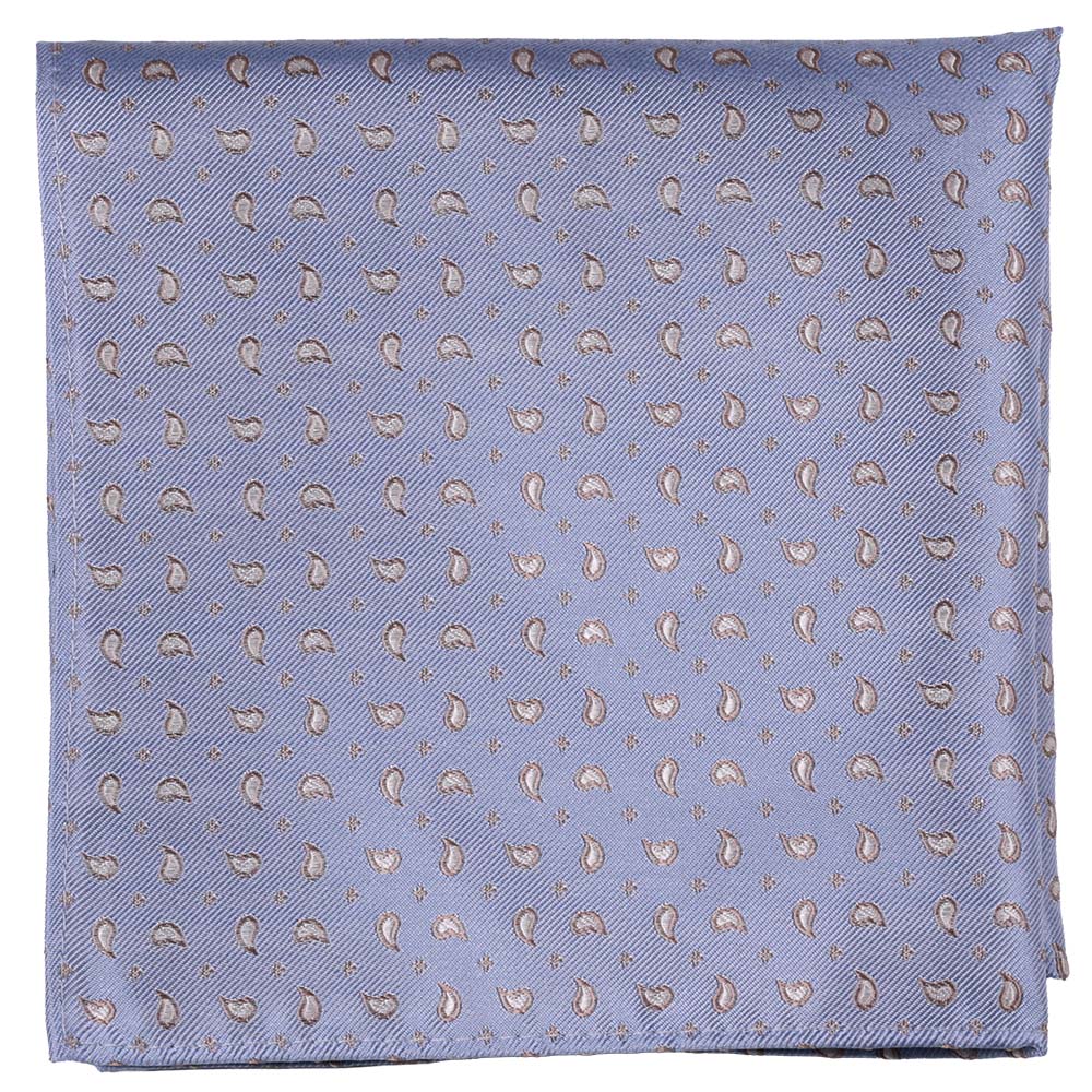Sidennäsduk, mönstrad jeansblå
