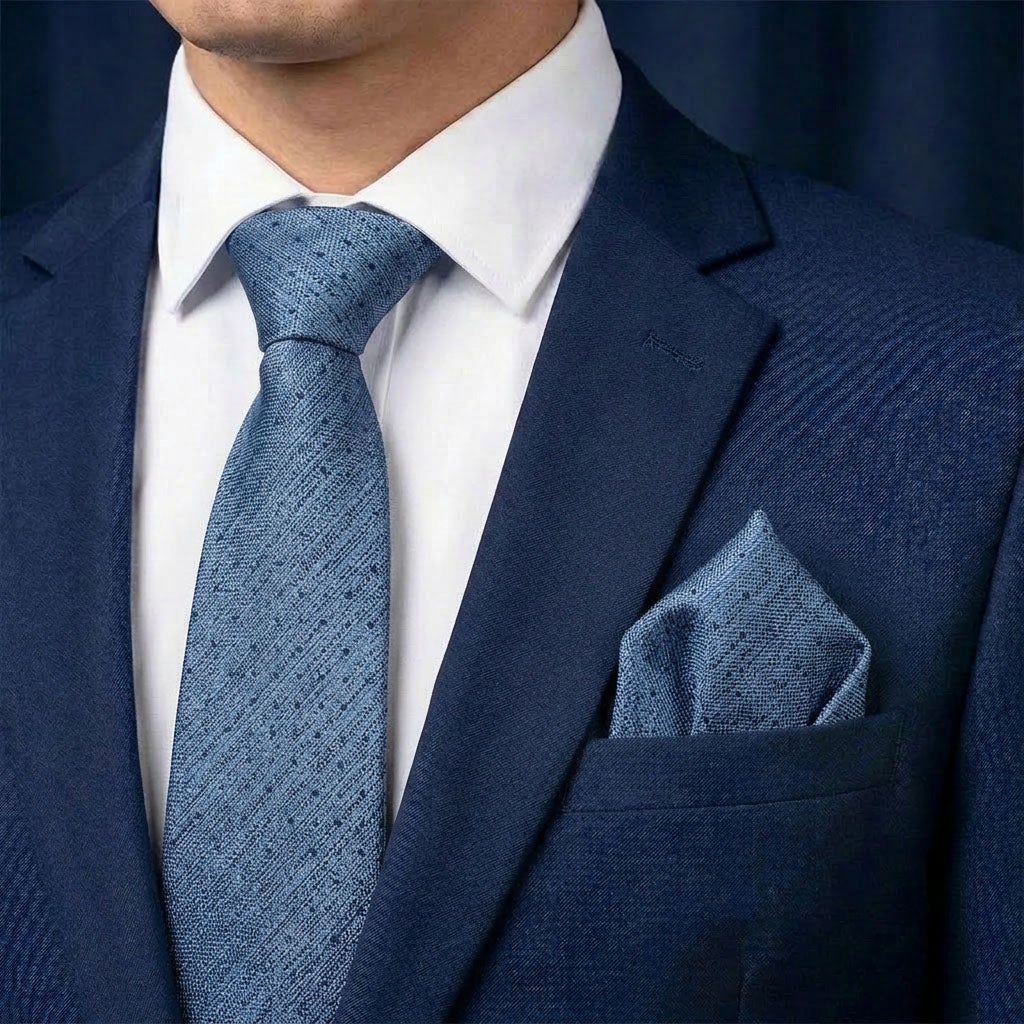 Slips och näsduk, mönstrad 6012 jeansblå