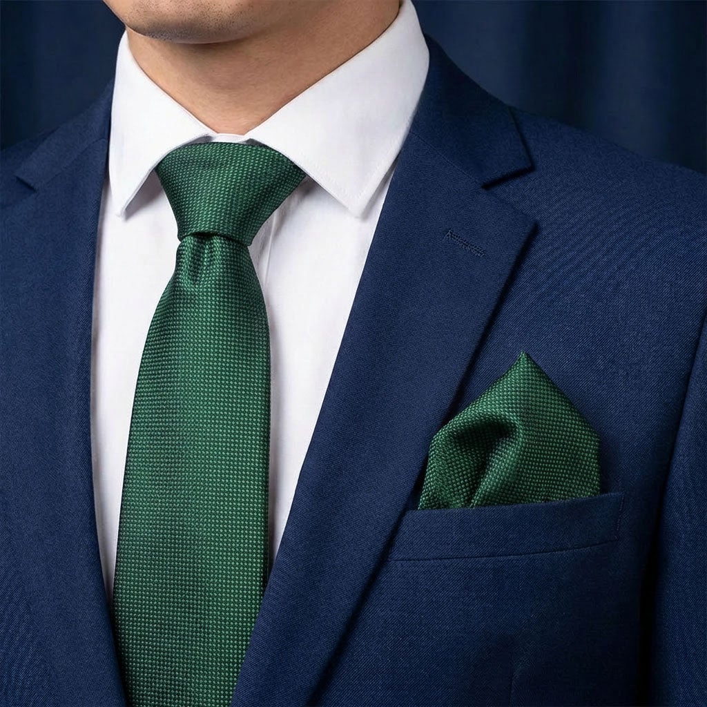 Sidenslips och näsduk 9300 mörkgrön