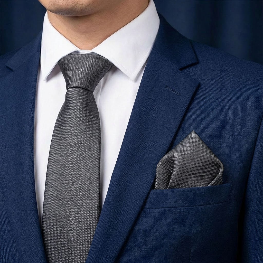 Sidenslips och näsduk 9300 grå