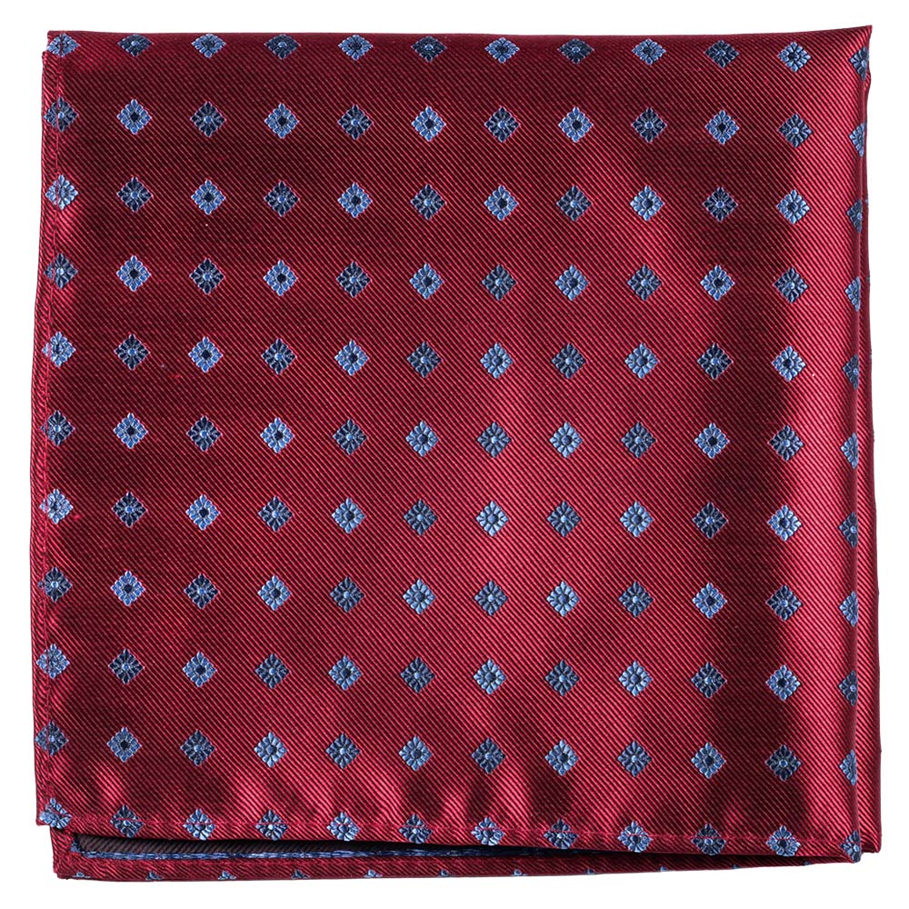 Sidennäsduk, mönstrad röd