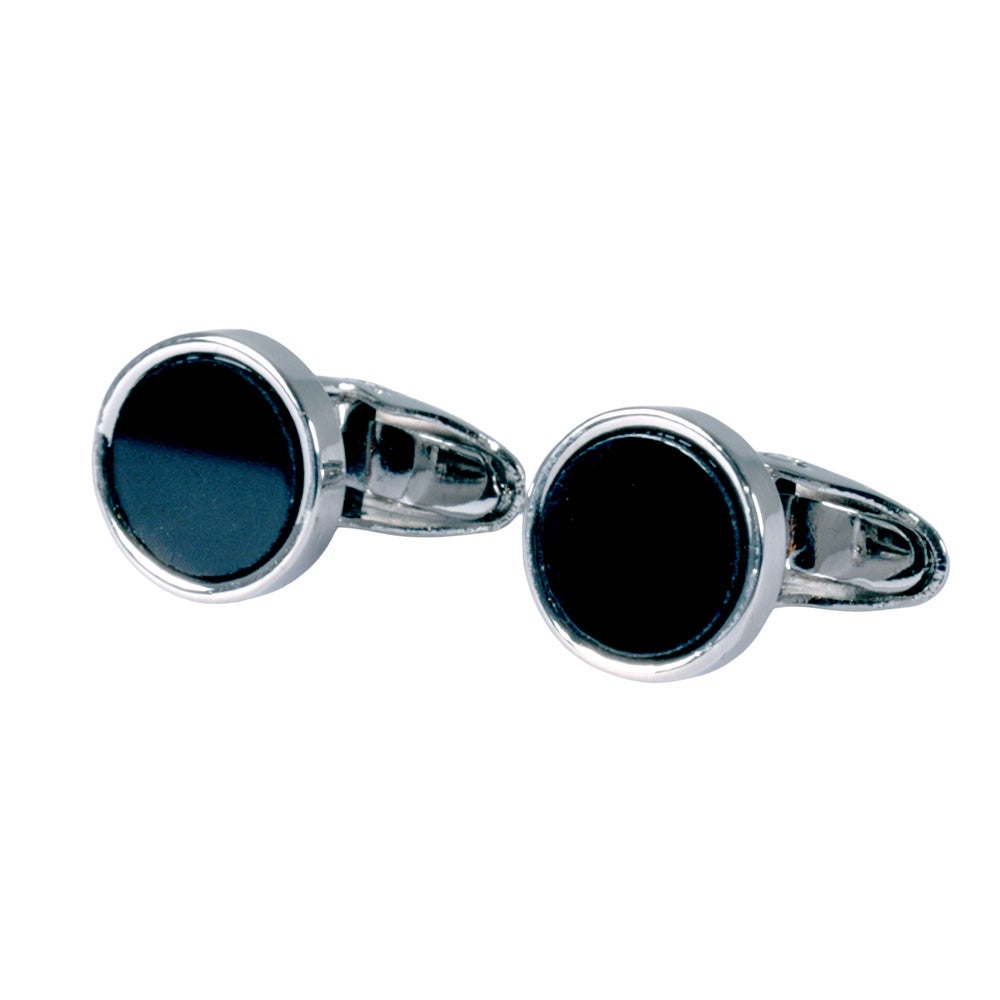 Bröstknapp Boden silver/onyx
