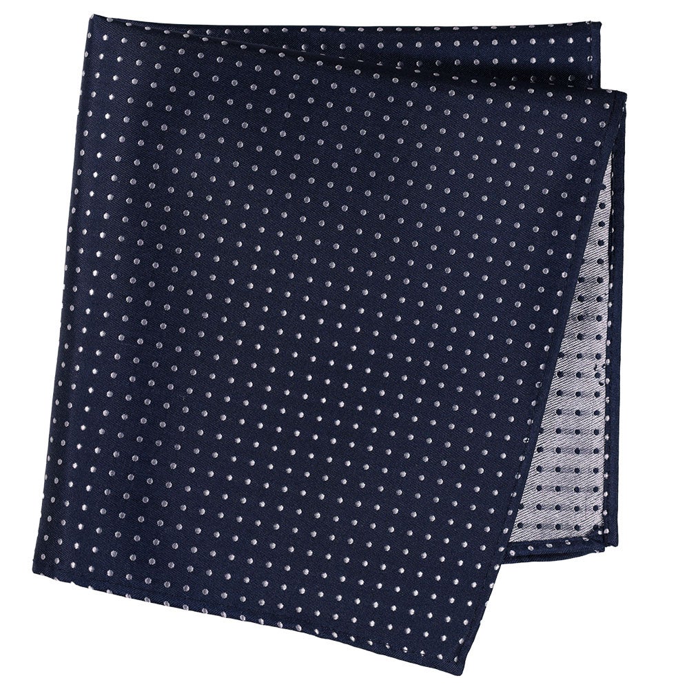 Sidennäsduk, mönstrad 001 marinblå