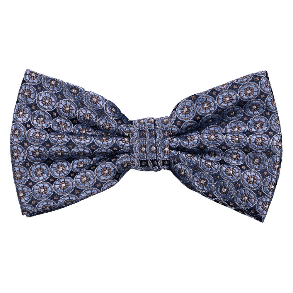 Sidenfluga, mönstrad 030 marin/beige