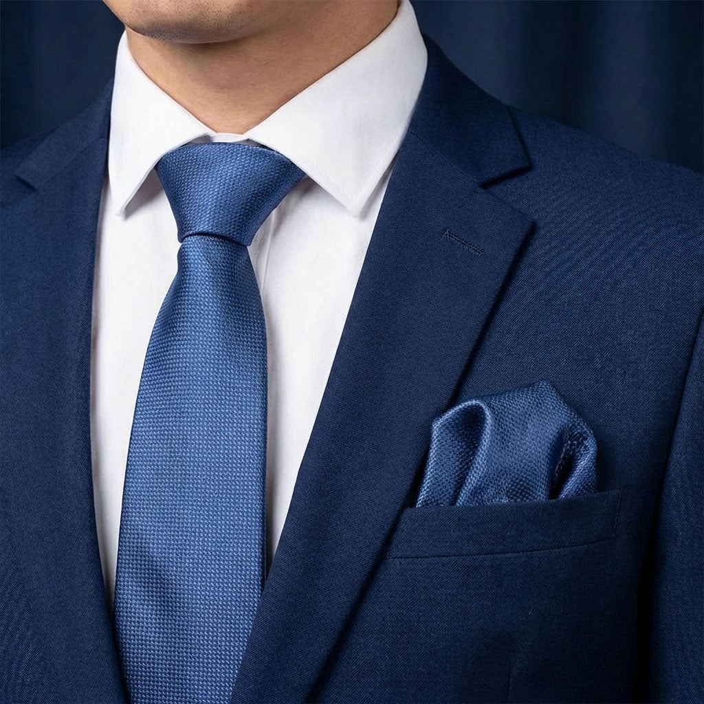 Sidenslips och näsduk 9300 jeansblå