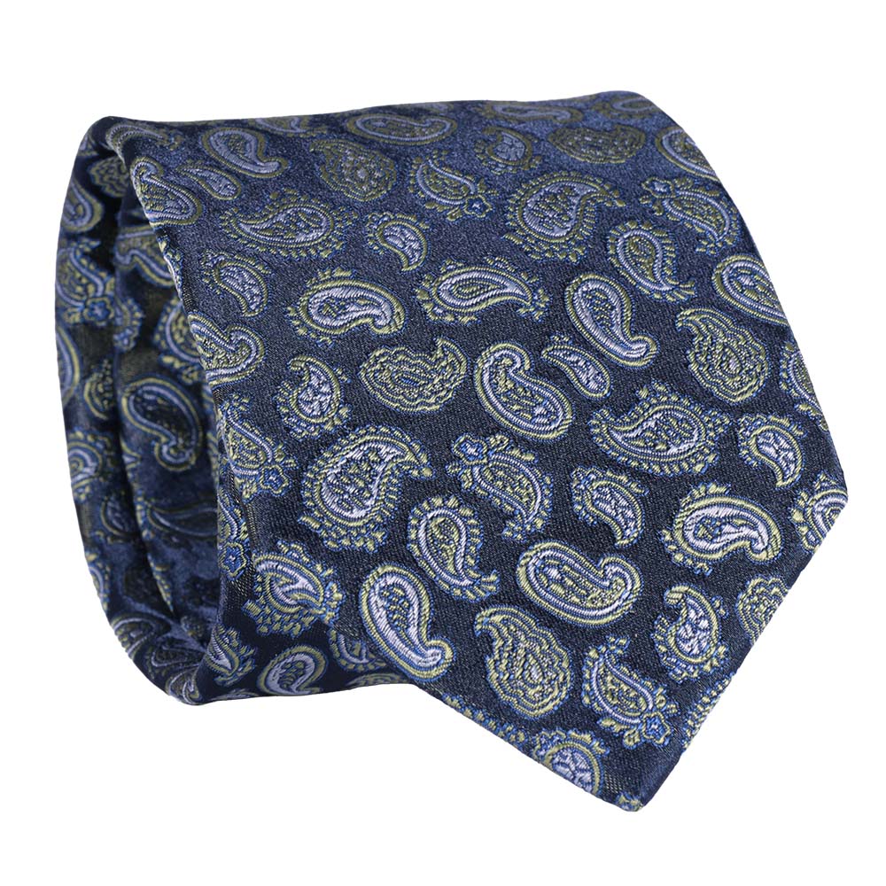 Sidenslips, mönstrad marin/grön