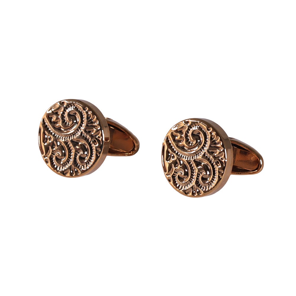 Bröstknapp Visby paisley guld