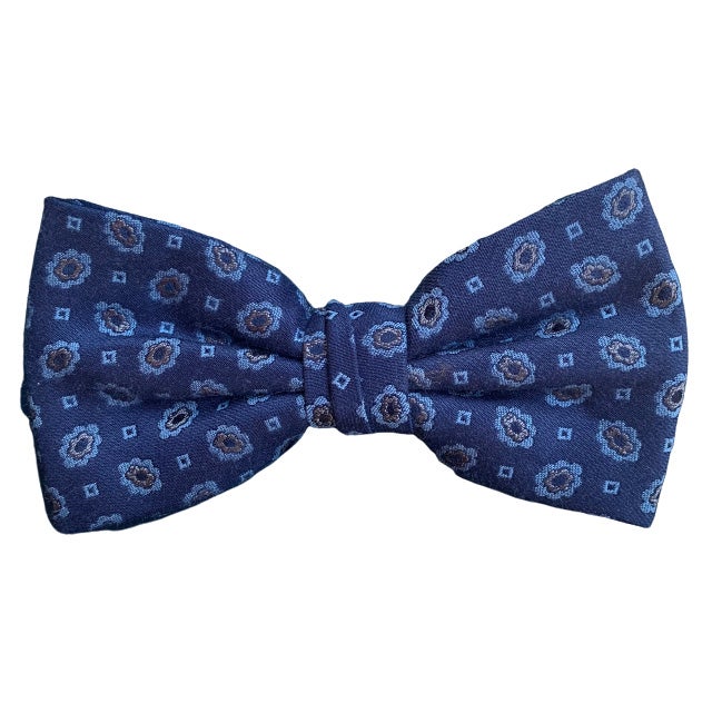 Fluga siden/bomull mönstrad 010 marin