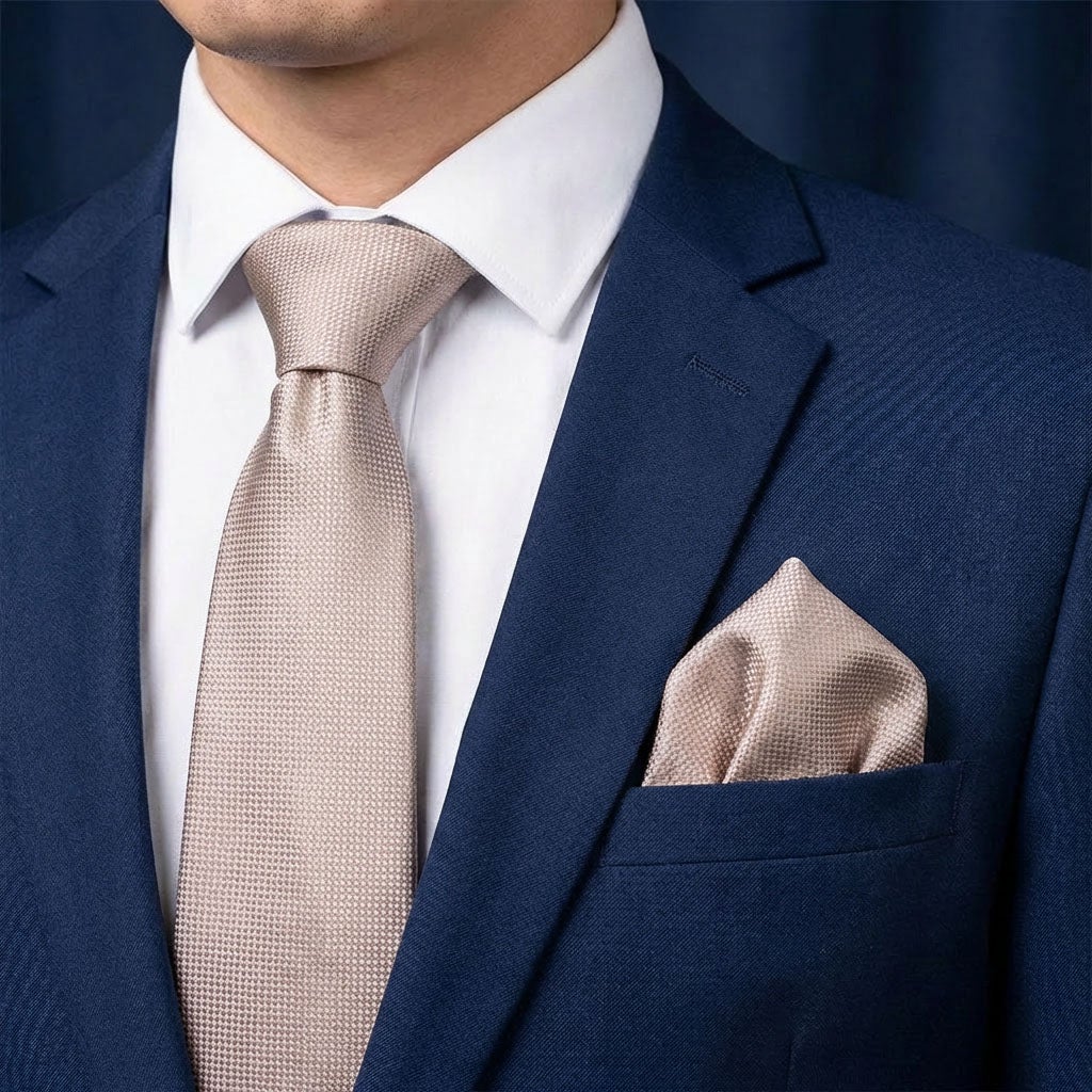 Sidenslips och näsduk 9300 champagne