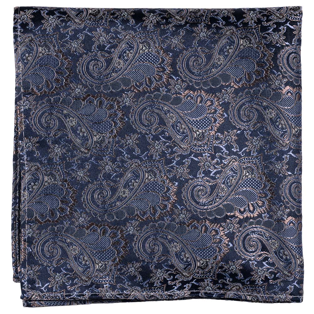 Sidennäsduk, mönstrad jeansblå