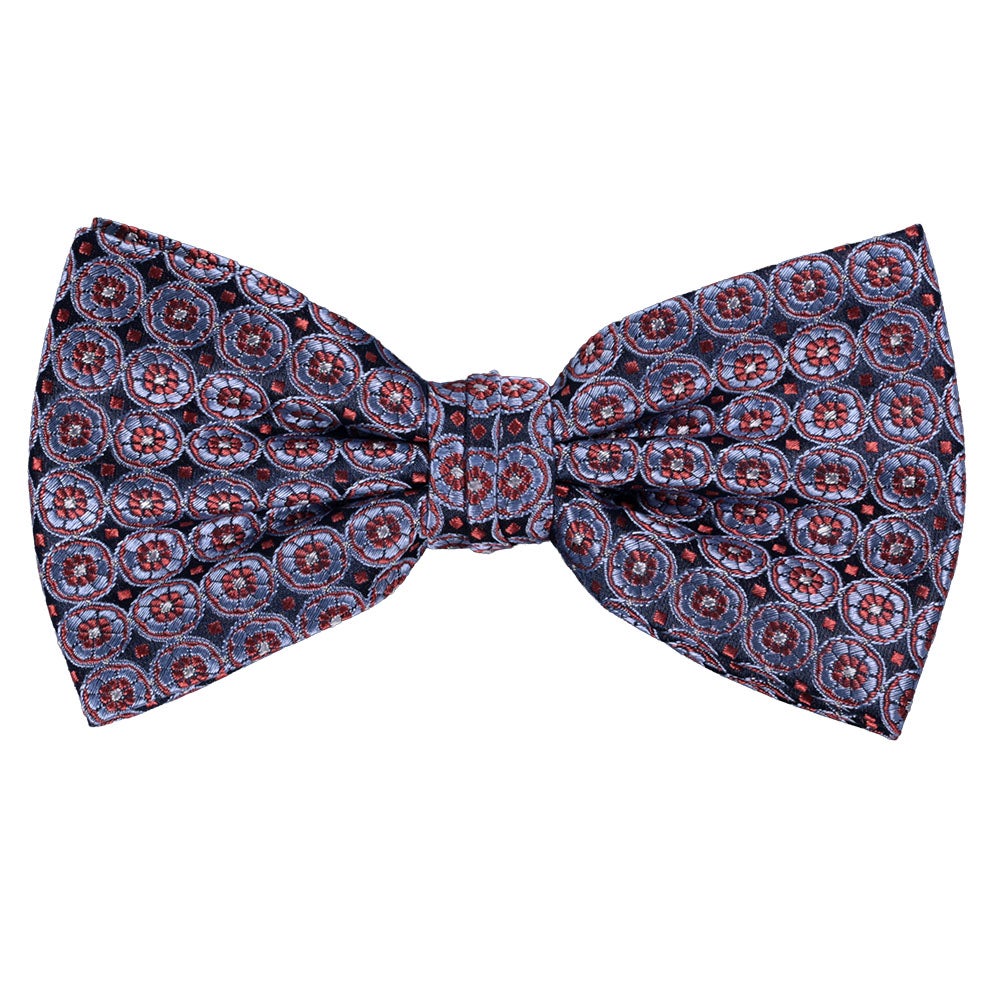 Sidenfluga, mönstrad 030 marin/röd