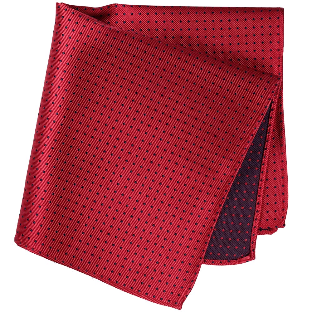 Sidennäsduk, mönstrad 001 röd/marin