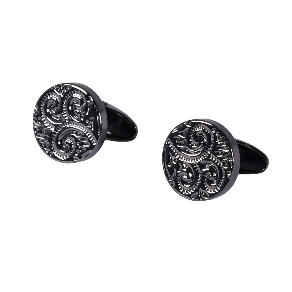 Bröstknapp Visby paisley matt silver