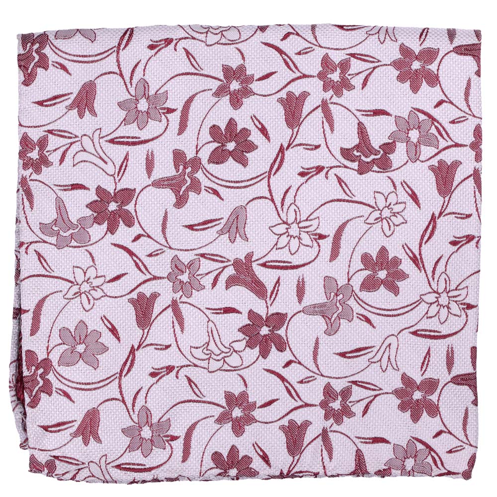 Sidennäsduk, mönstrad 019 vit/röd