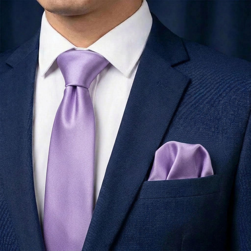 Slips och näsduk, ljuslila