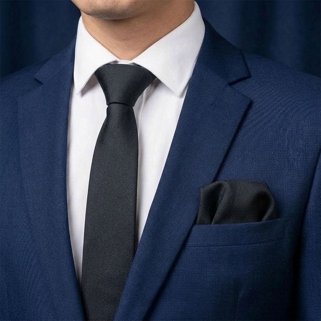 Slips och näsduk, mörkgrå