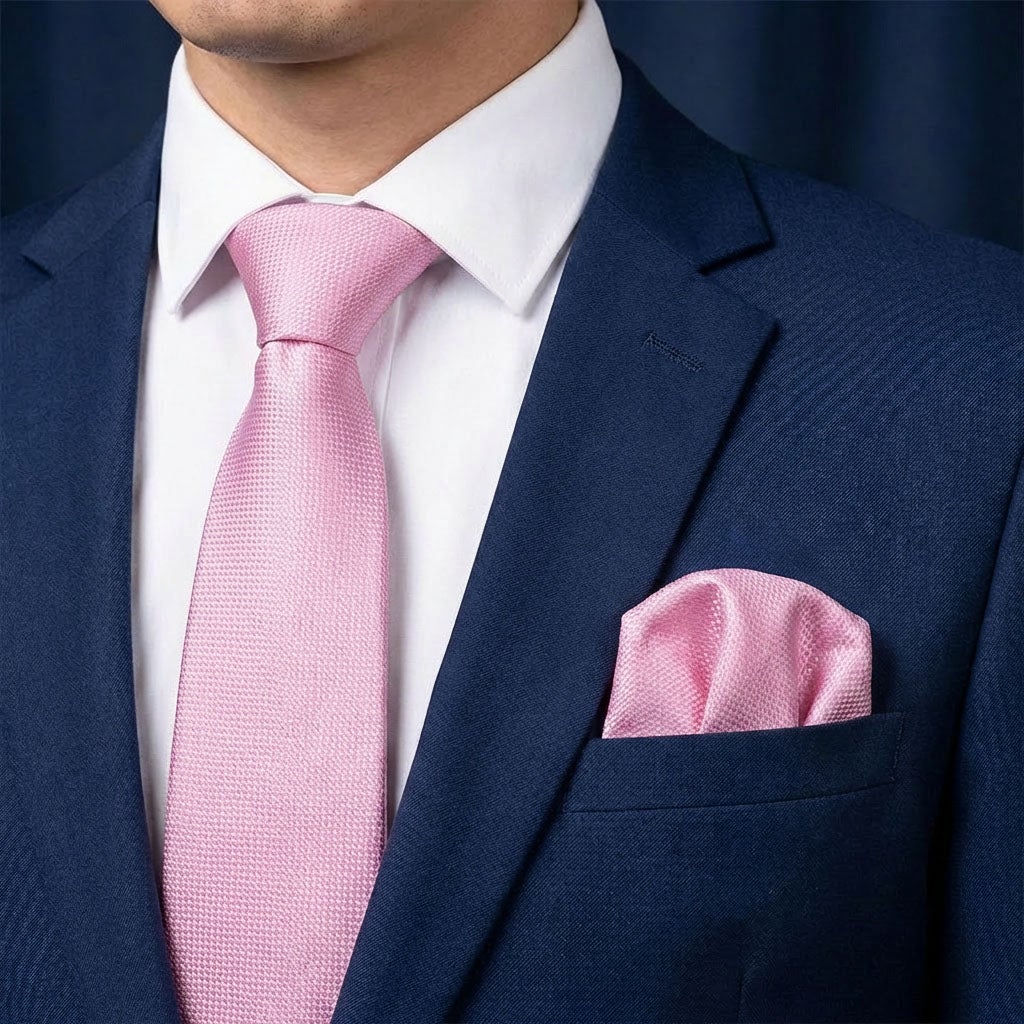 Sidenslips och näsduk 9300 ljusrosa