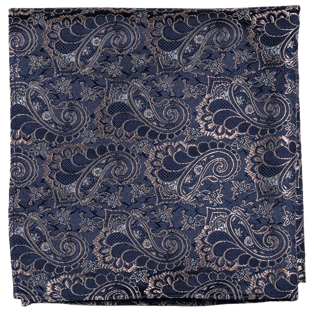 Sidennäsduk, mönstrad marinblå