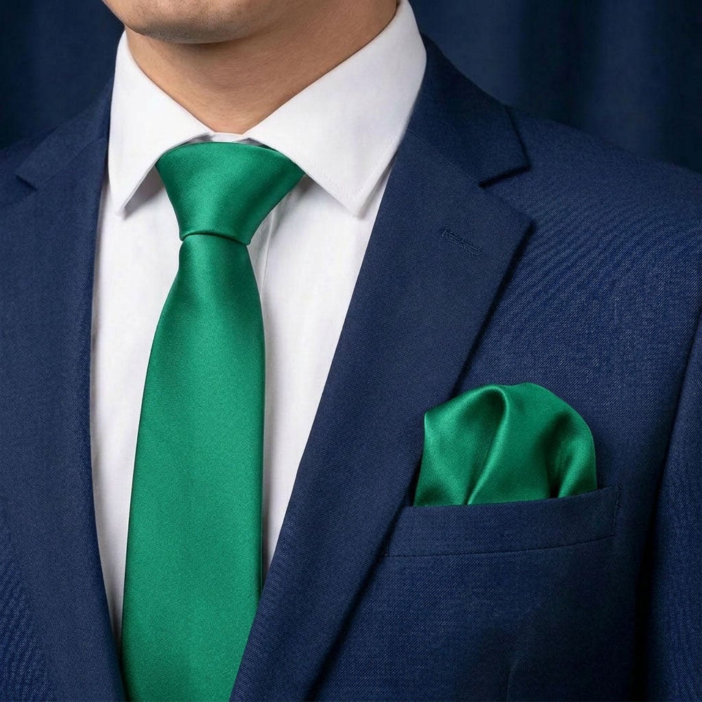 Slips och näsduk, jadegrön