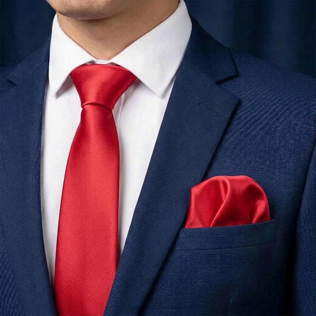 Slips och näsduk, röd