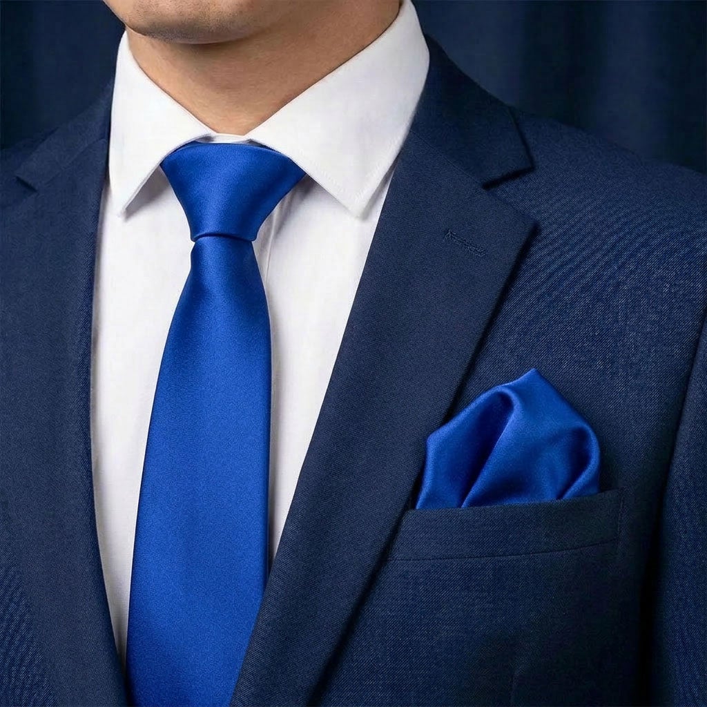 Slips och näsduk, kornblå