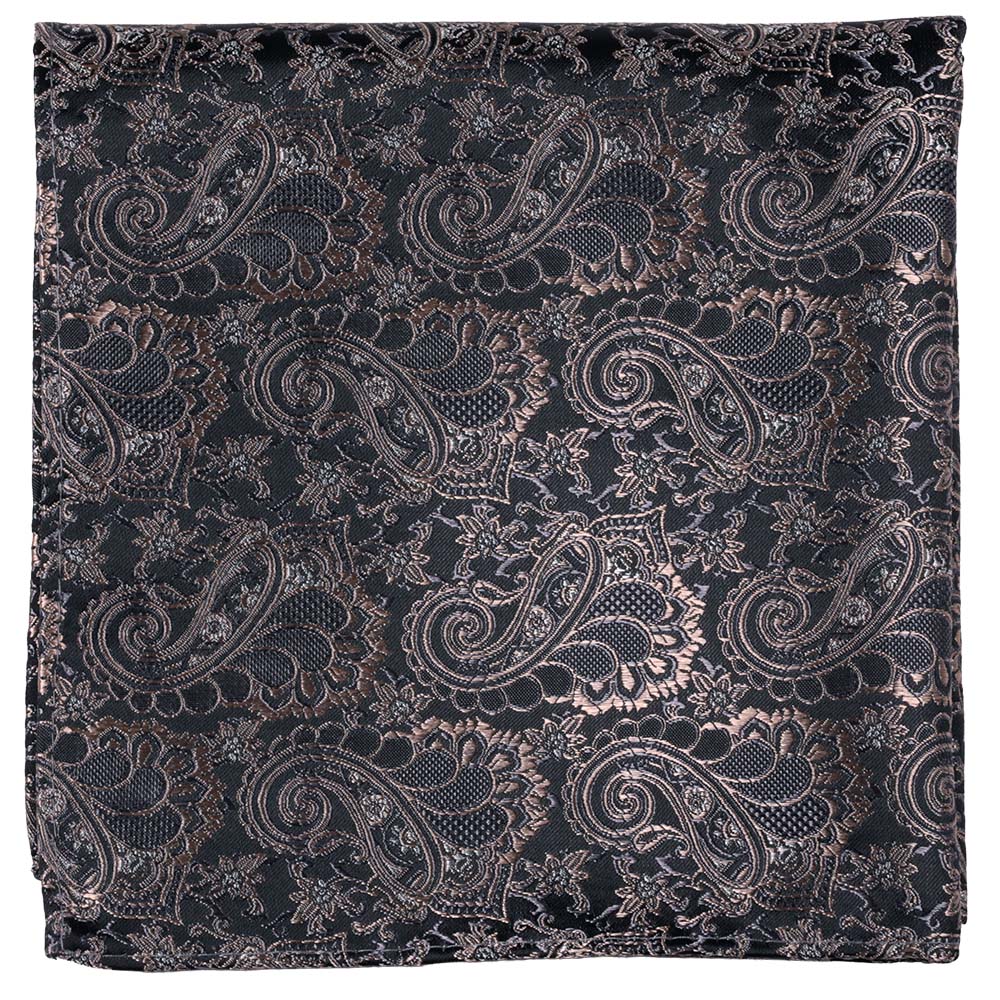 Sidennäsduk, mönstrad svart
