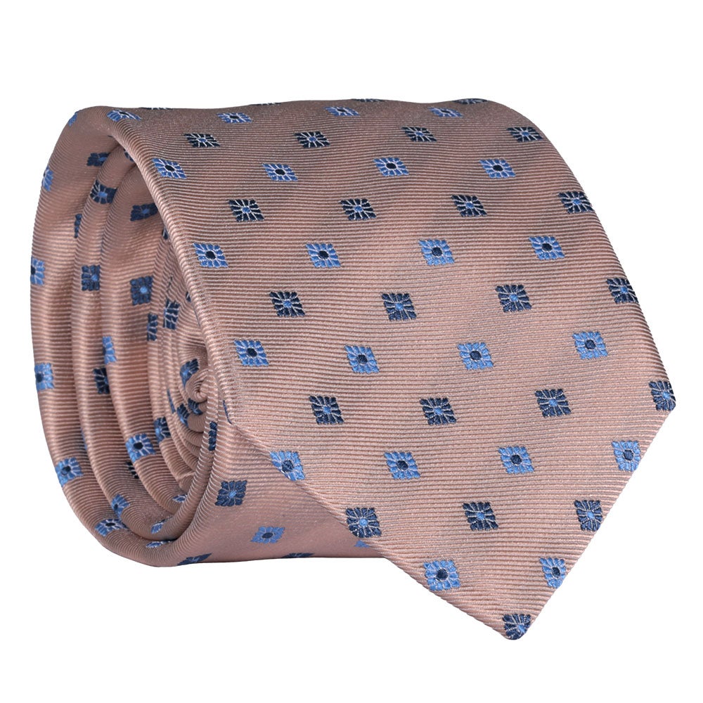 Sidenslips, mönstrad beige