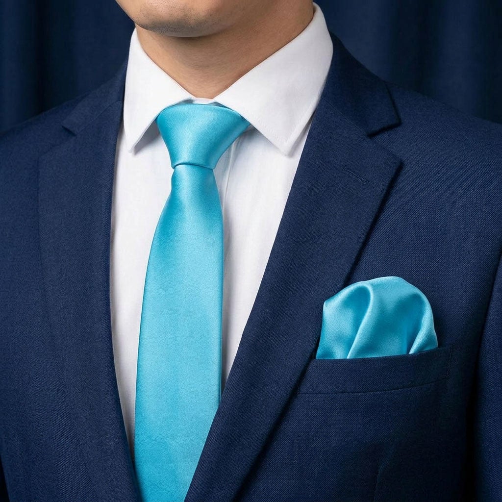 Slips och näsduk, turkos