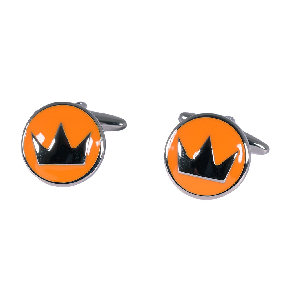Manschettknapp Krona silver/orange