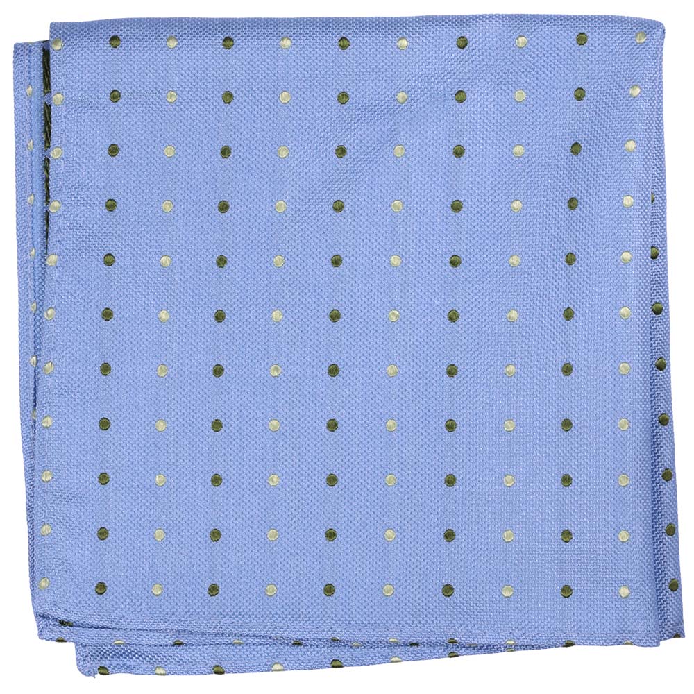 Sidennäsduk, mönstrad 025 ljusblå/grön