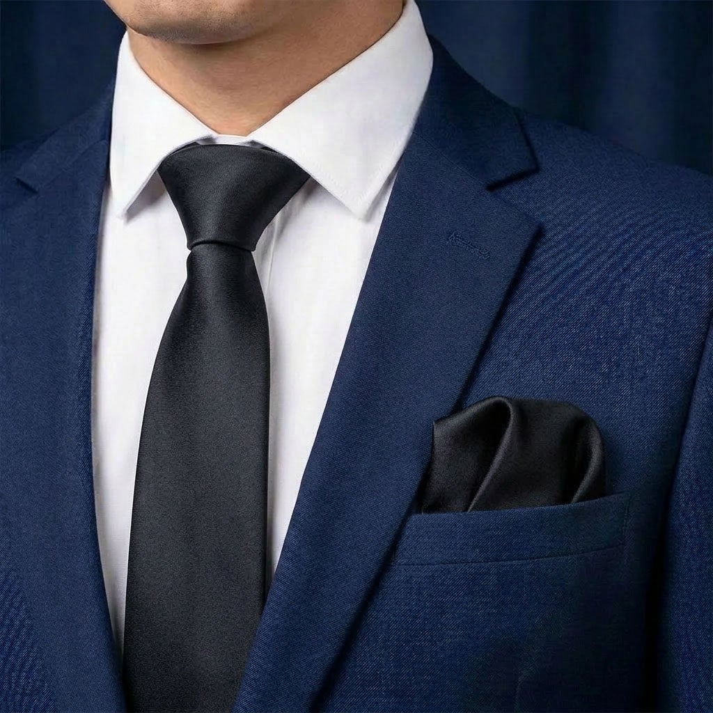 Slips och näsduk, svart