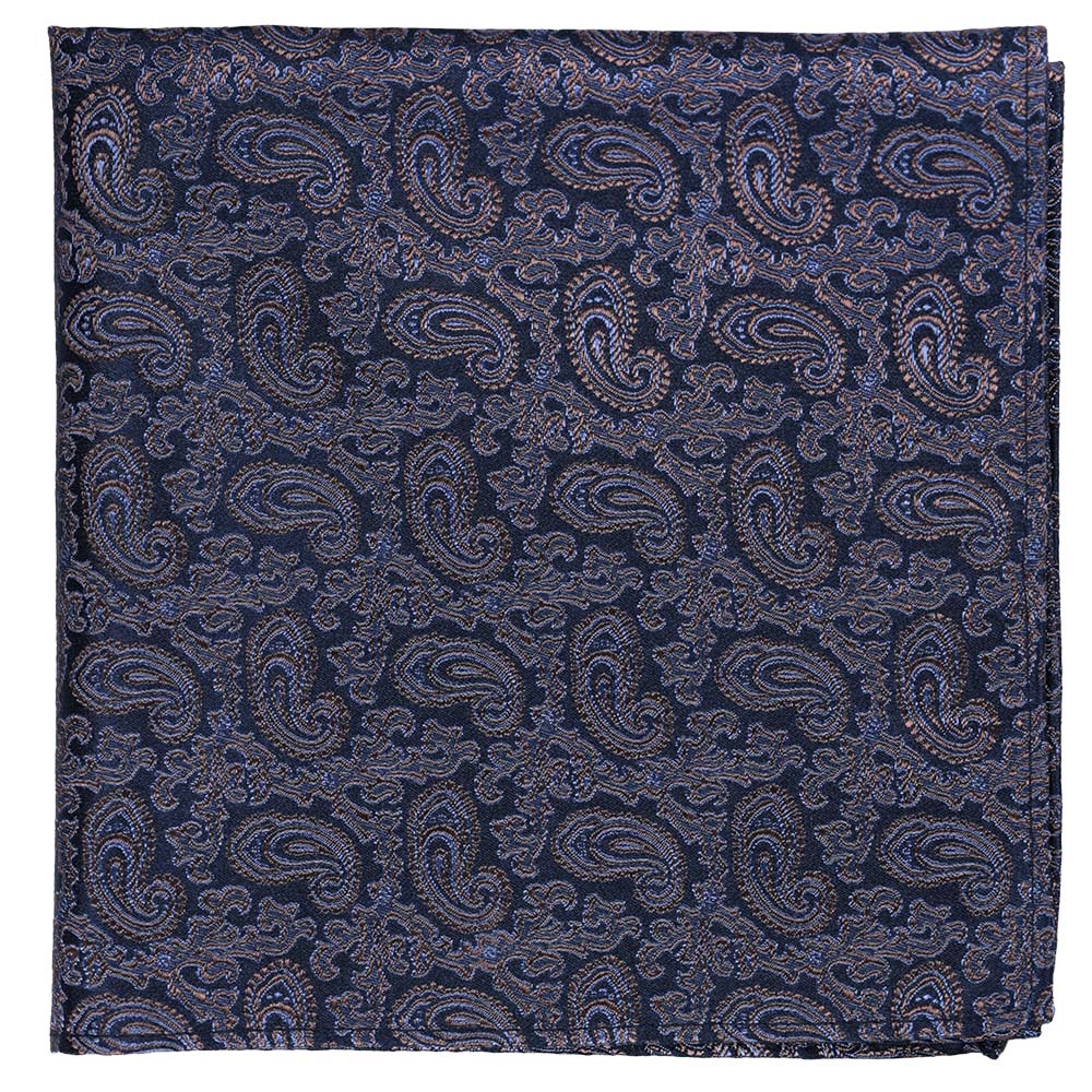 Sidennäsduk, mönstrad 005 marin