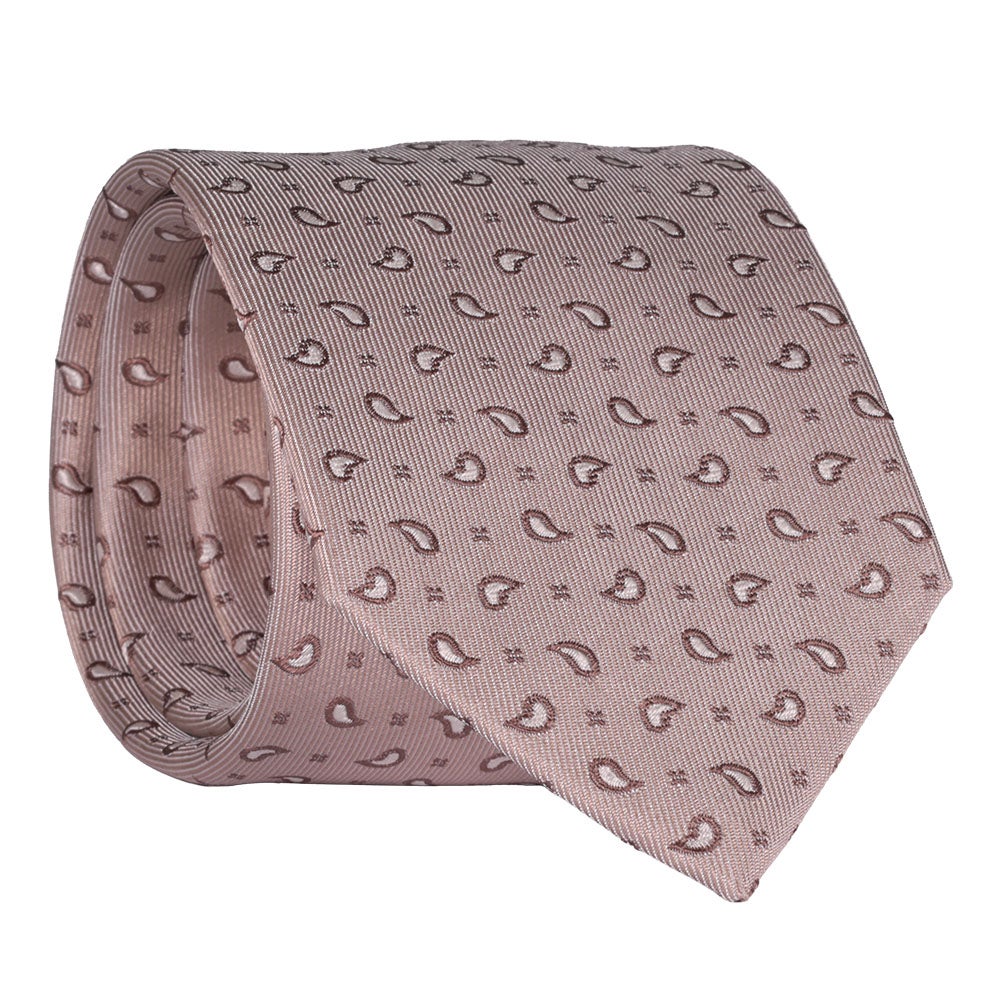 Sidenslips, mönstrad beige