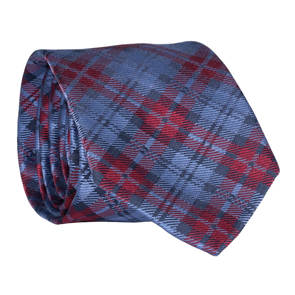 Slips mönstrad, blå/röd